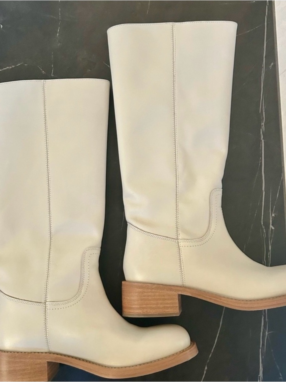 Steve Madden Riggs Knee High Boots Bone Size 8.5 - Picture 3 of 10